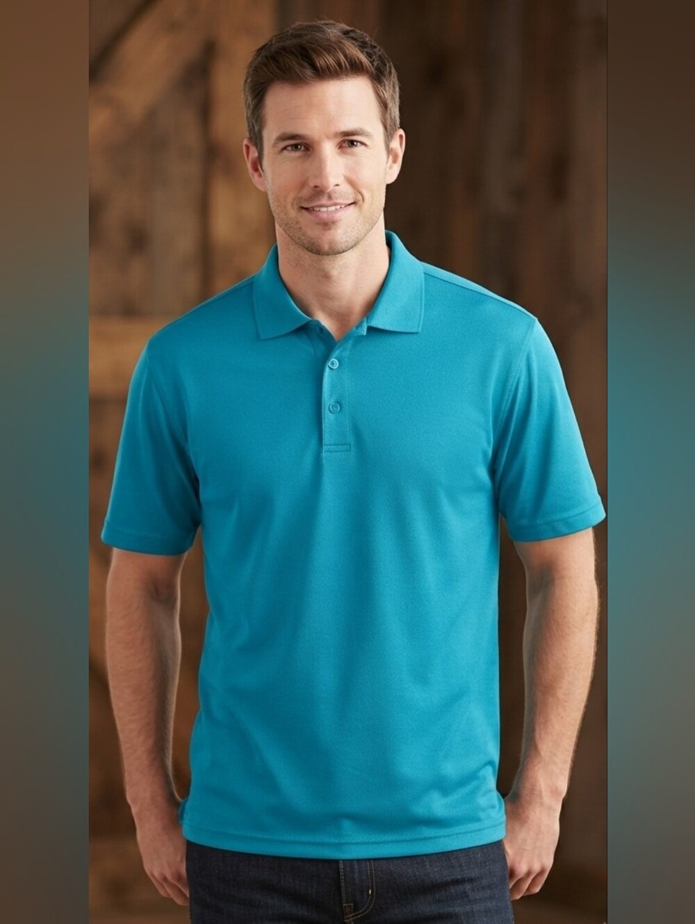 Port Authority Men's Teal Blue Short-Sleeve Polo